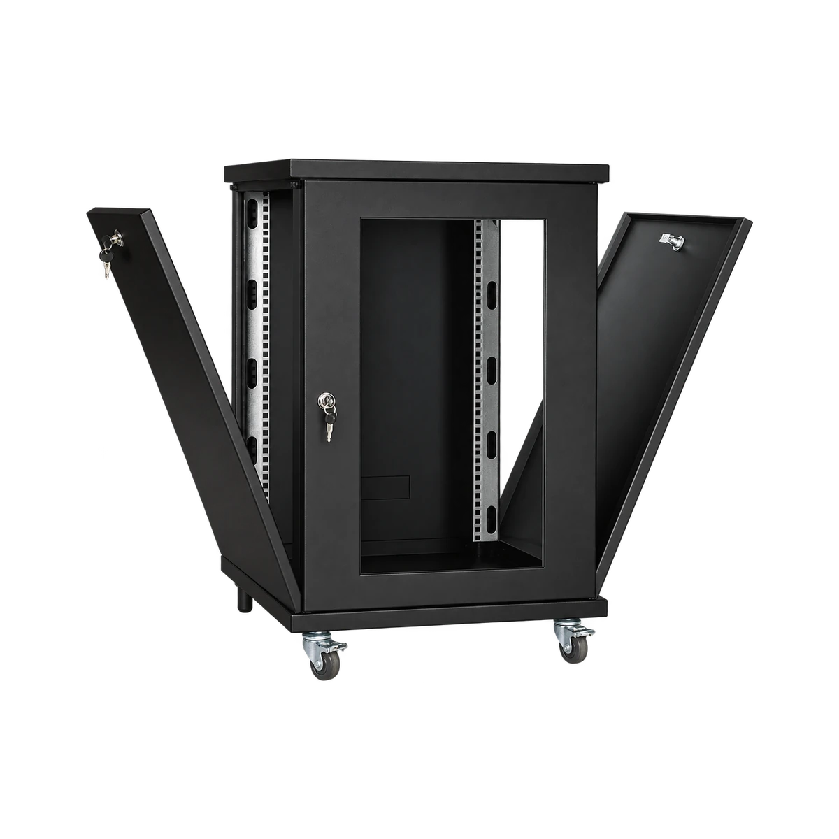 Racksis® Eco Standing Serisi tekerlekli dikili rack kabinet